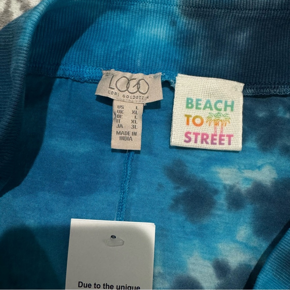 LOGO by‎ Lori Goldstein Benni Beach to Street Tie-Dye Midi Skirt Large Beachy - Picture 4 of 12